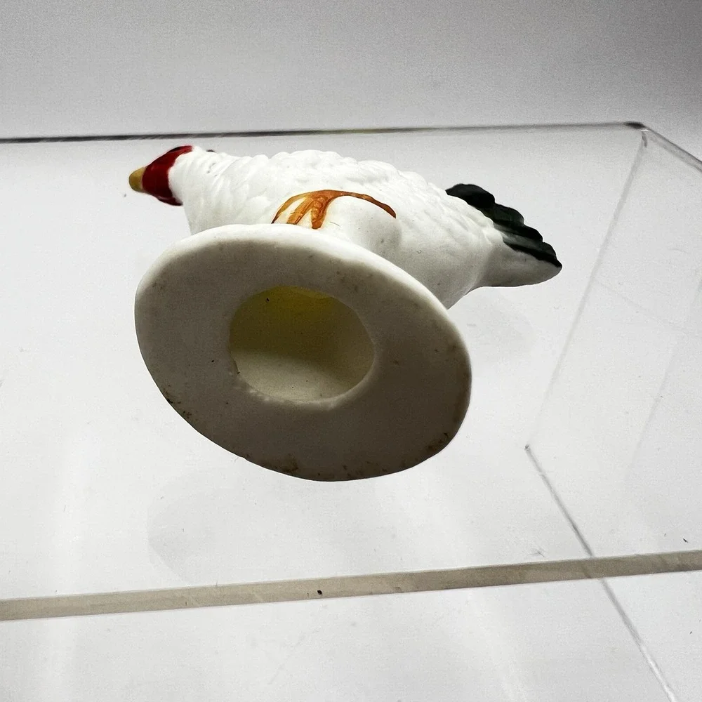 Vtg Porcelain ROOSTER/HEN Chicken Miniature Dollhouse 1:12 Japan 2